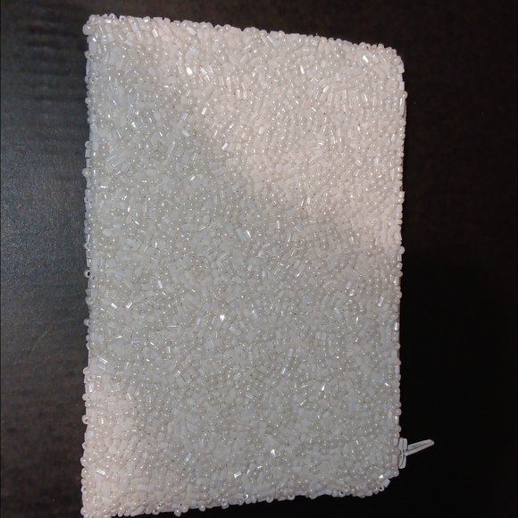 Tiana B. Beaded White Clutch with Colorful Design - Picture 3 of 3